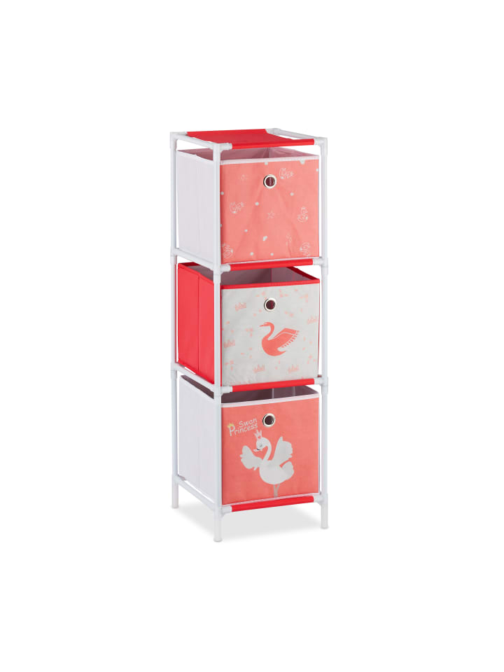 relaxdays Kinderregal Schwan in Weiß/Rot - (B)27,5 x (H)89 x (T)30 cm günstig kaufen onesize