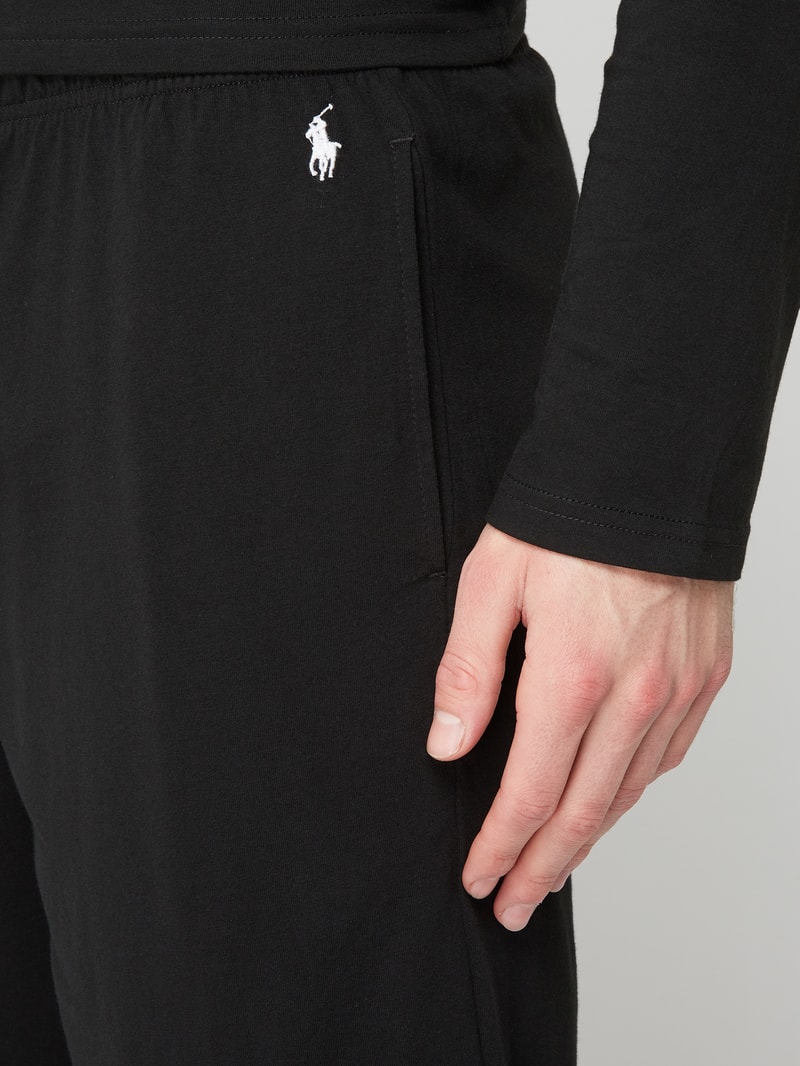 Shorts aus Jersey mit Logo-Stickerei in schwarz