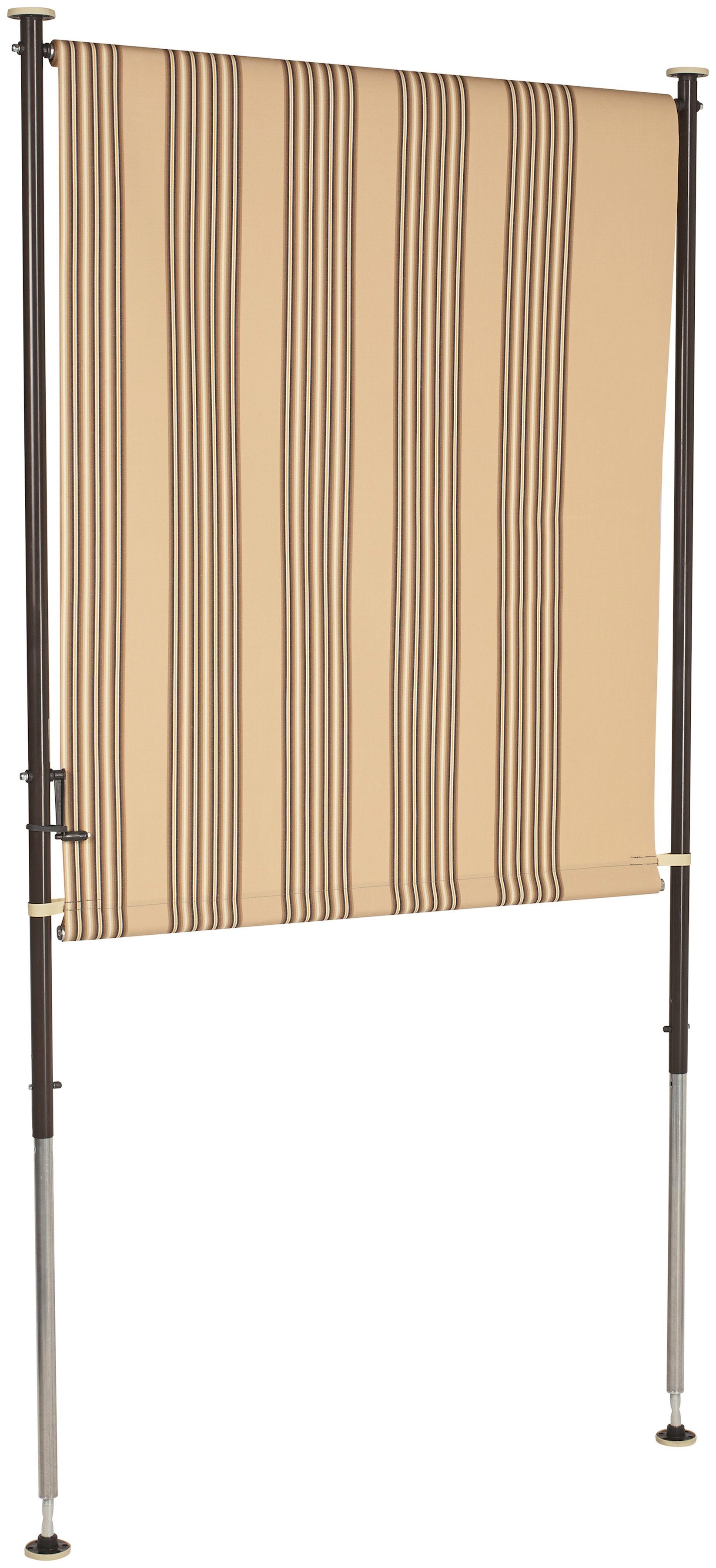 Angerer Freizeitmöbel Klemm-Senkrechtmarkise beige/braun, BxH: 120x225 cm