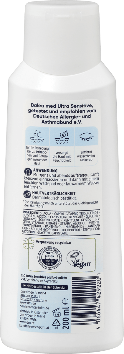 Reinigungsmilch Ultra Sensitive, 200 ml