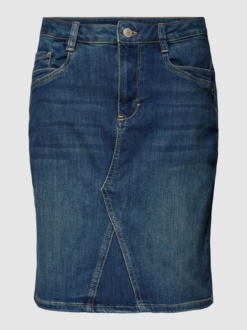 Jeansrock mit Ziernähten in jeans
