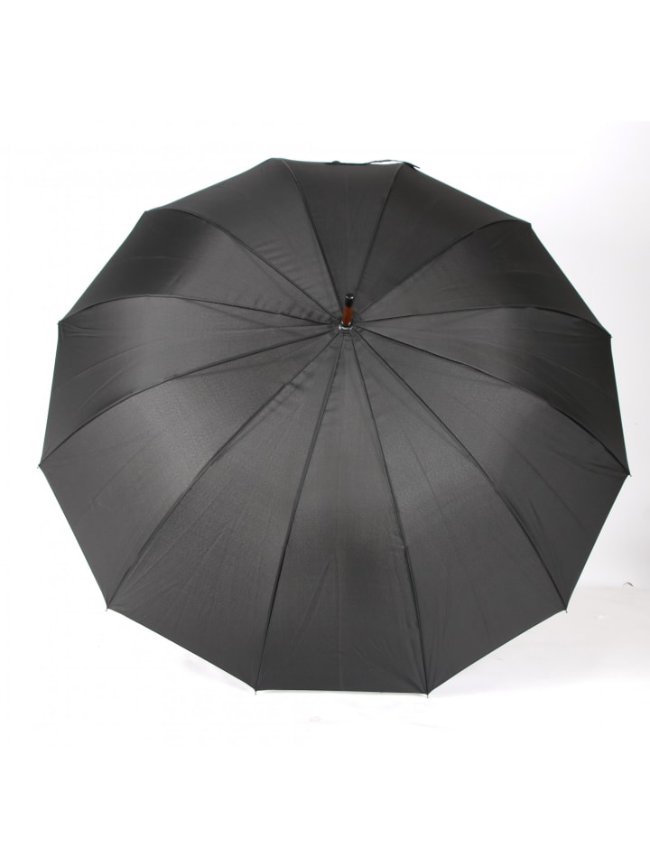 COFI 1453 Holzstockschirm ergomoischer hochwertiger Stockschirm in Schwarz in Schwarz günstig kaufen 116