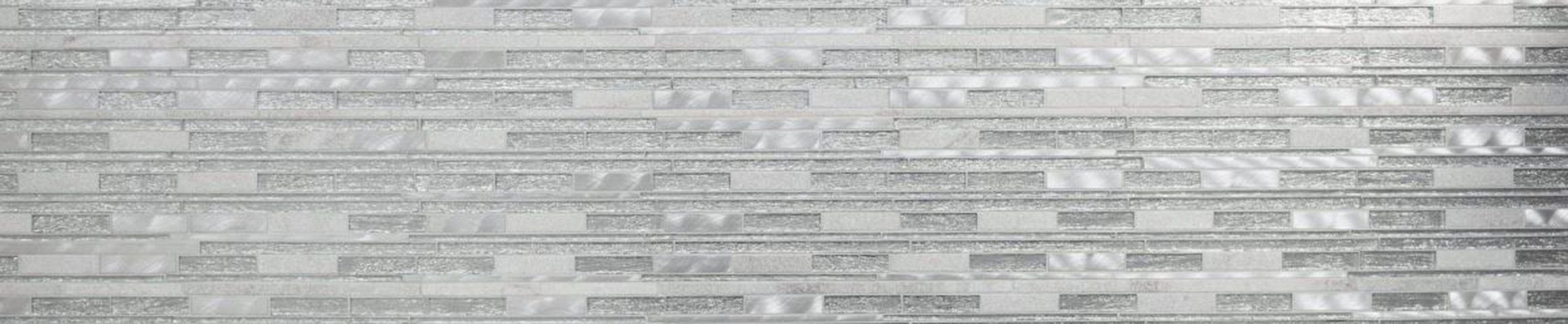 Mosani Mosaikfliesen Glasmosaik Naturstein Mosaik weiß schwarz glänzend / 10 Matten