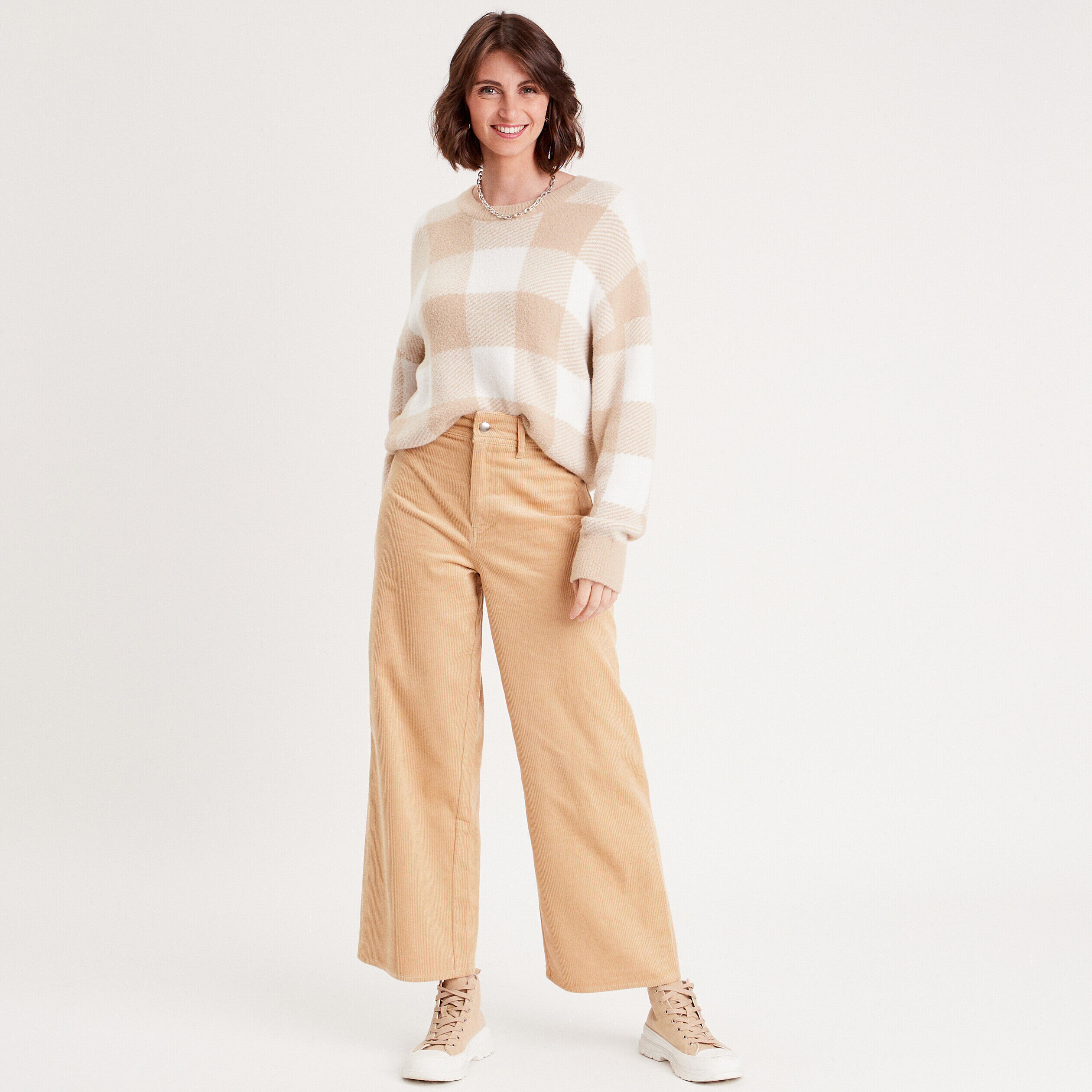 Pull col rond ecru femme | Cache Cache