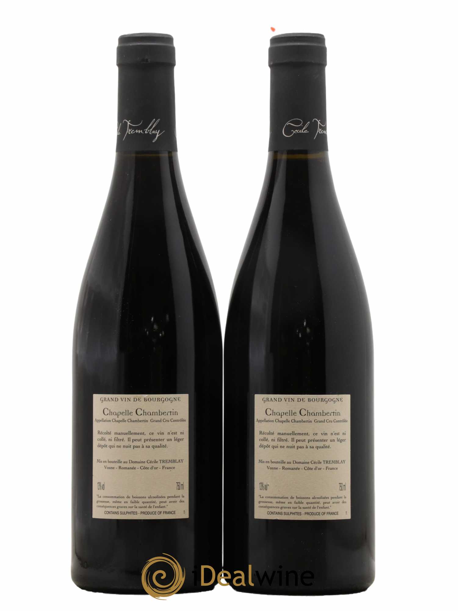Chapelle-Chambertin Grand Cru Cécile Tremblay  2012 - Lot de 2 Bouteilles