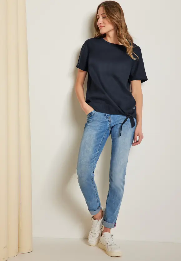CECIL Leinenbluse im Materialmix