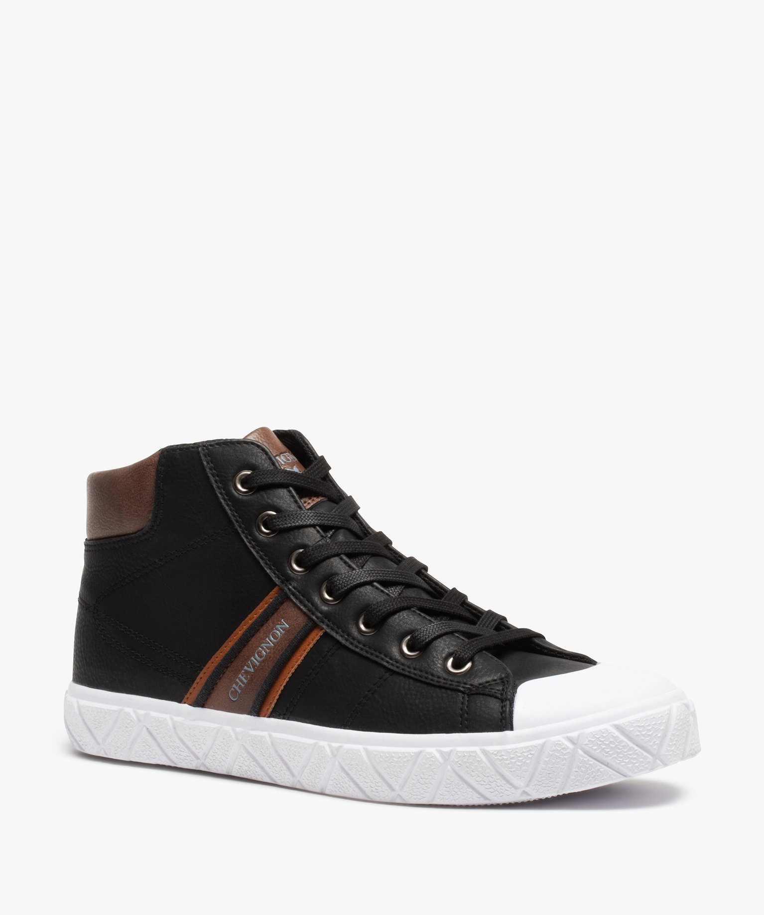 Baskets homme semi-montantes unies à lacets - Chevignon noir | GEMO