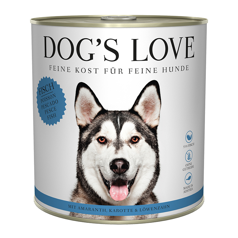 DOG'S LOVE Hundenassfutter DOG'S LOVE Adult Classic 6x800g Fisch mit Amaranth & Karotte