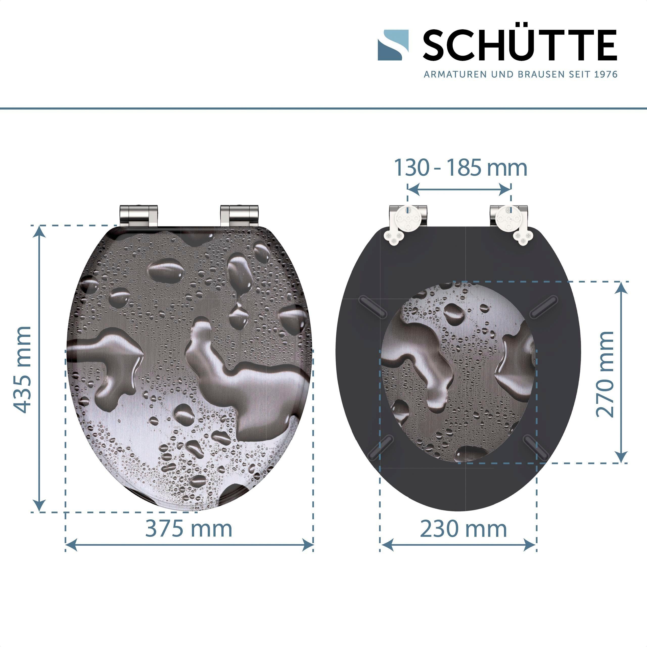 Schütte WC-Sitz Grey Steel, mit Absenkautomatik und Holzkern, MDF