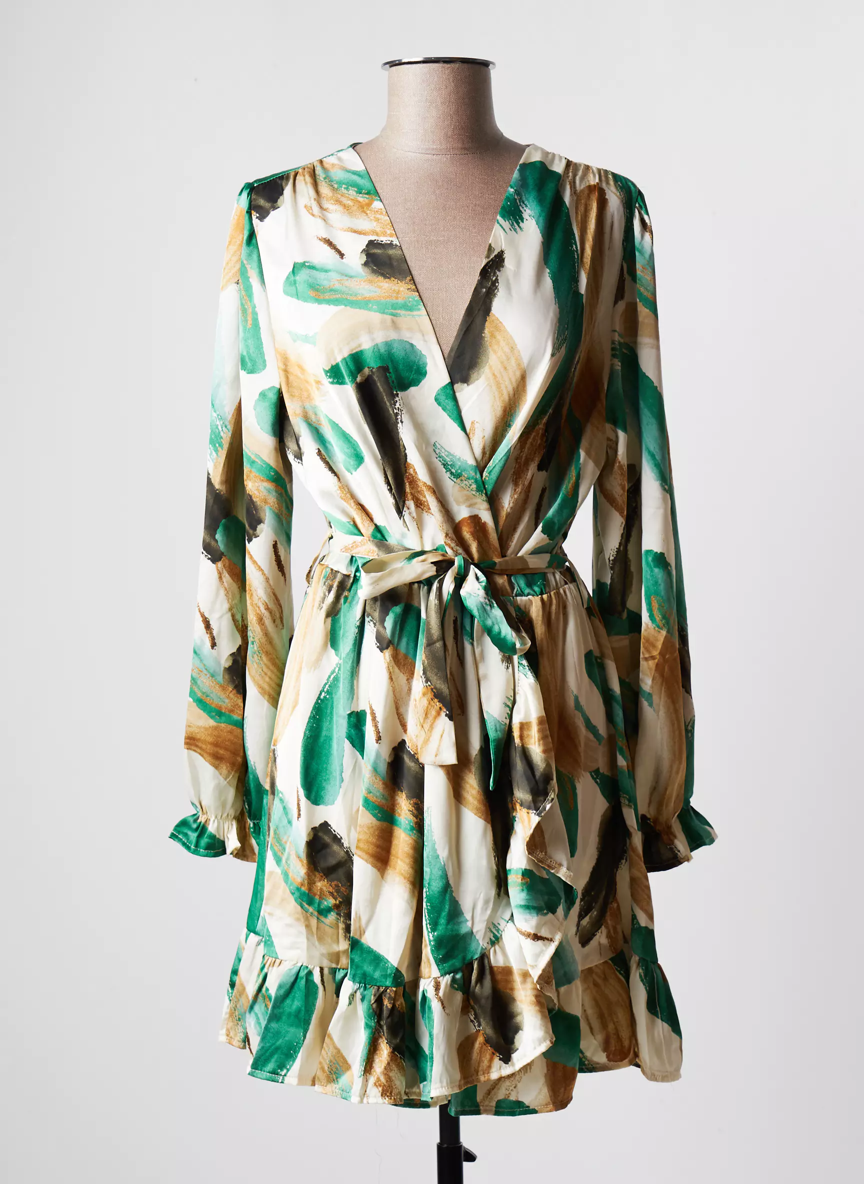 Papillonne Robes Mi Longues Femme couleur vert