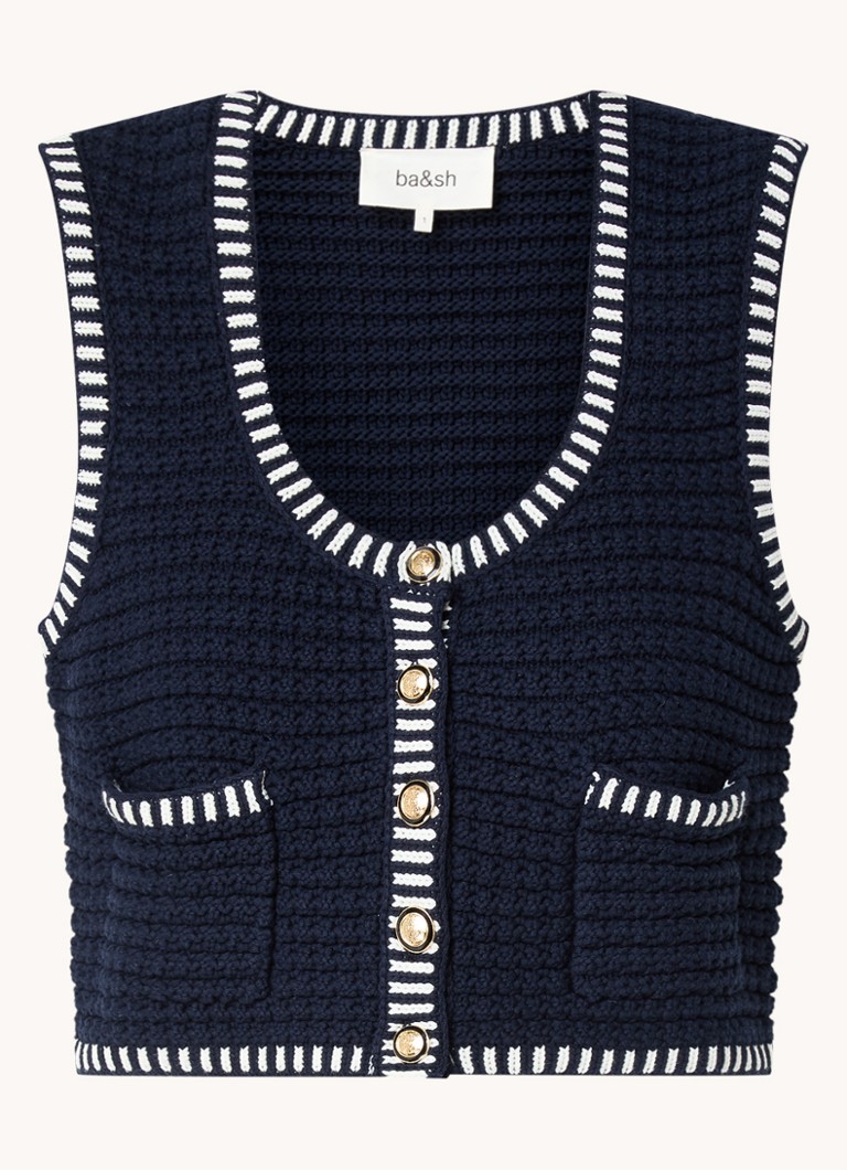 ba&sh Gustave chunky knit crop top in organic cotton blend