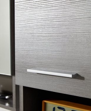 trendteam Badmöbel-Set Runner, (Badezimmer 4-teilig in grau Rauchsilber, 150 x 190 cm), Set mit 2x Hochschrank