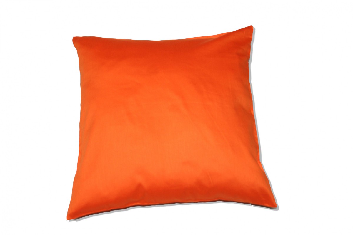 Kinzler Baumwoll-Satin Kissenhülle Uni 2x 40/40 cm, Farbe orange