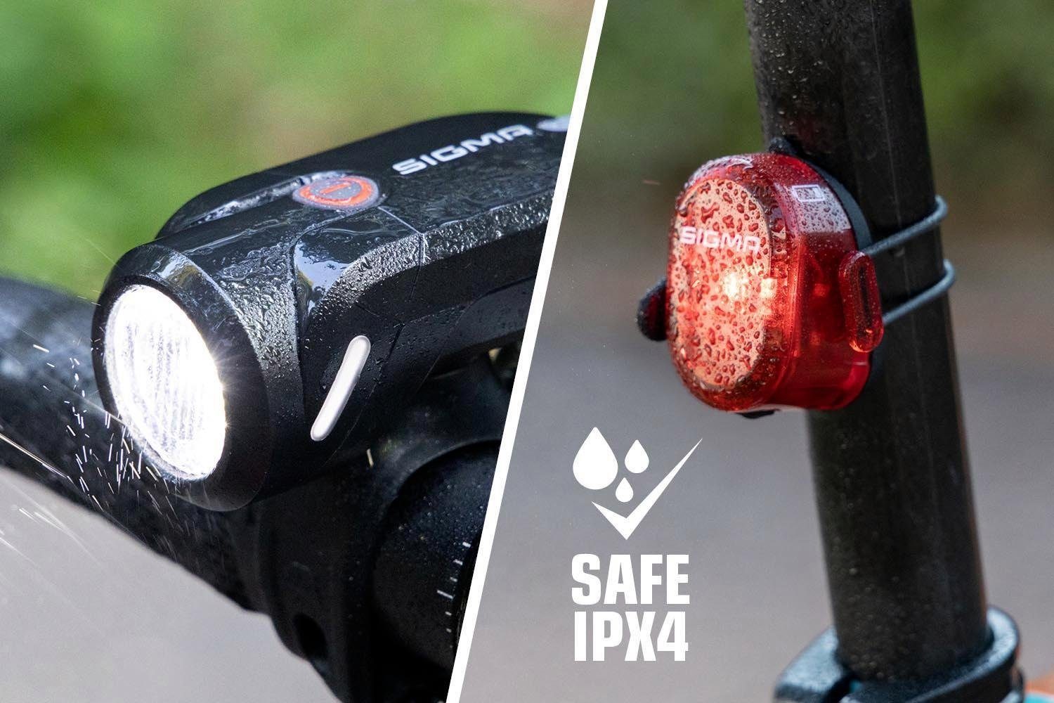 SIGMA SPORT Fahrradbeleuchtung AURA 35 USB / NUGGET II K-Set