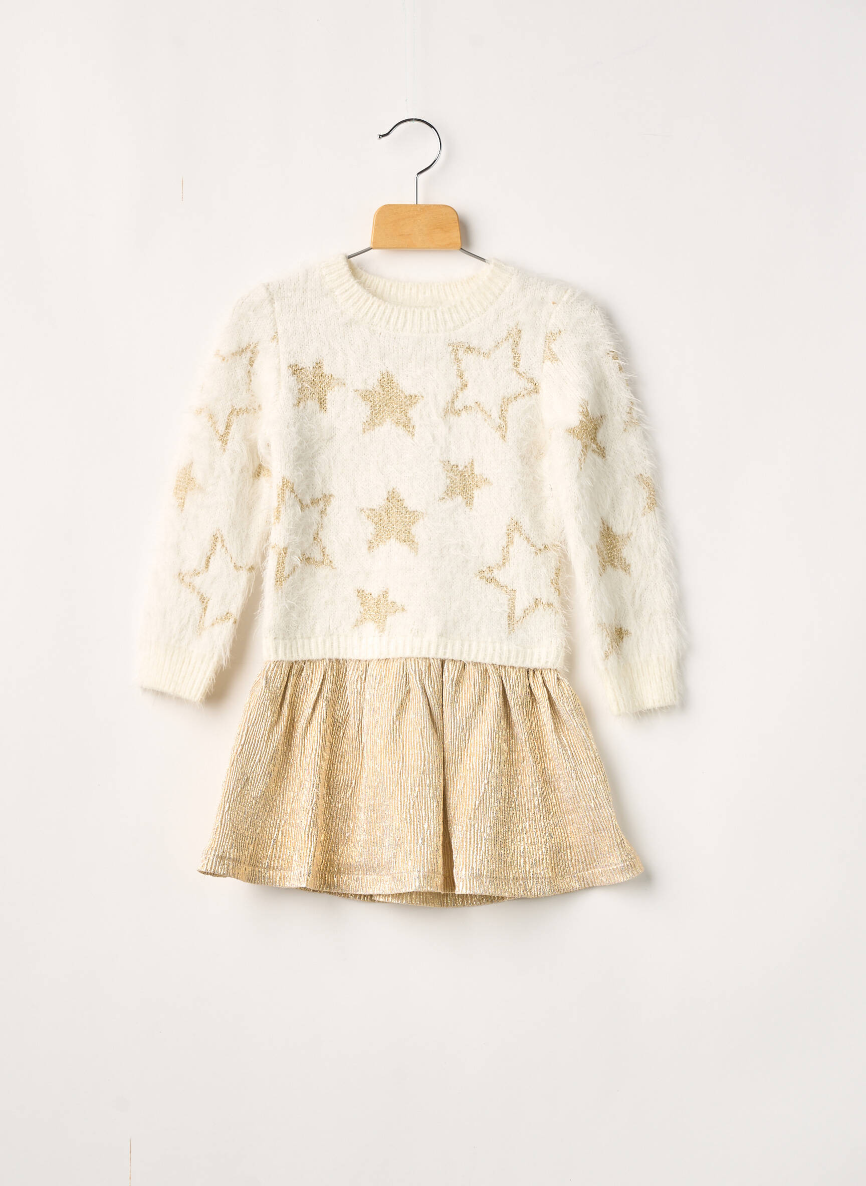 3 Pommes Robes Mi Longues Fille couleur beige