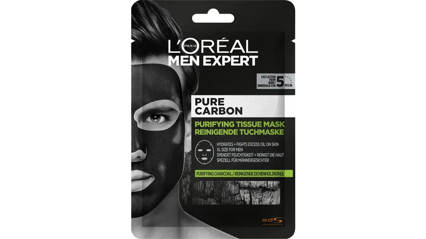 L'Oréal Men Expert Pure Charcoal Tuchmaske Sachet