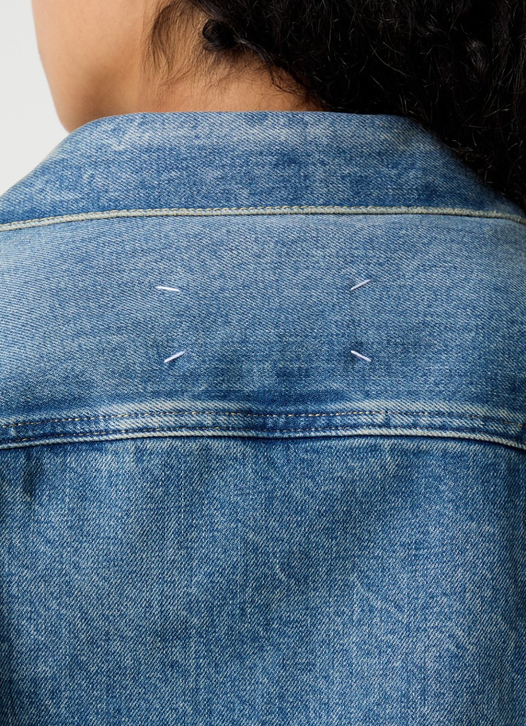 Jachetă Maison Margiela din denim cu buzunare la piept