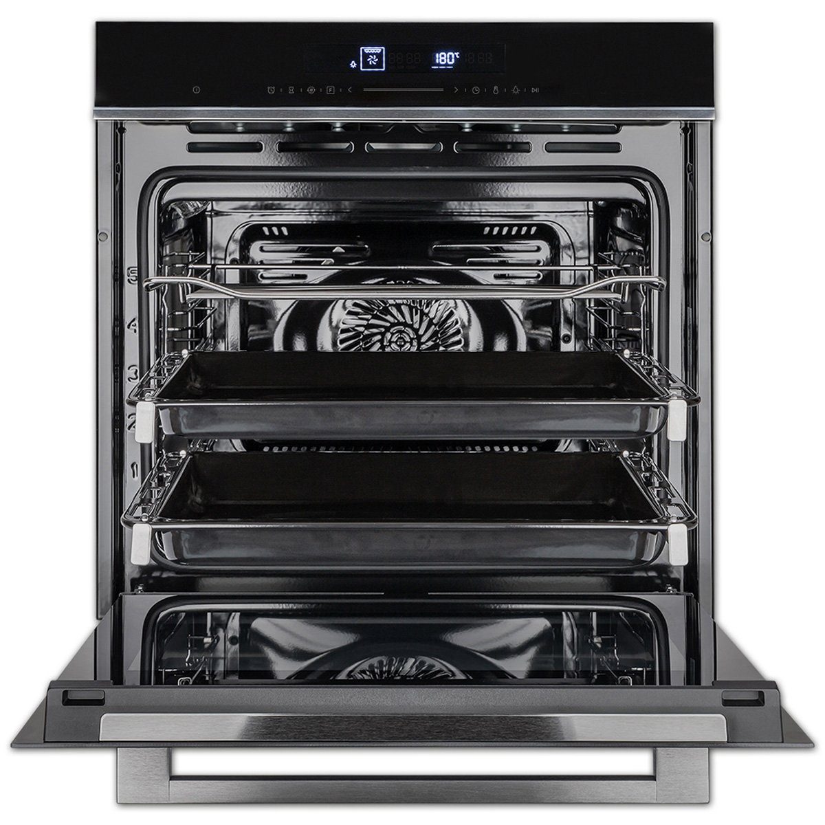 KKT KOLBE Einbaubackofen Backofen Elektroherd EB8019EDP, mit 2-fach Teleskopauszug, DampfClean, Pyrolyse, 60cm / 3,2kW / 72 l / Grill / Heißluft / Teleskopauszug / Touch