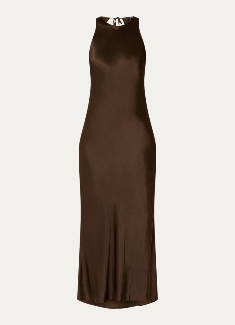 Rails Solene satin midi halter dress