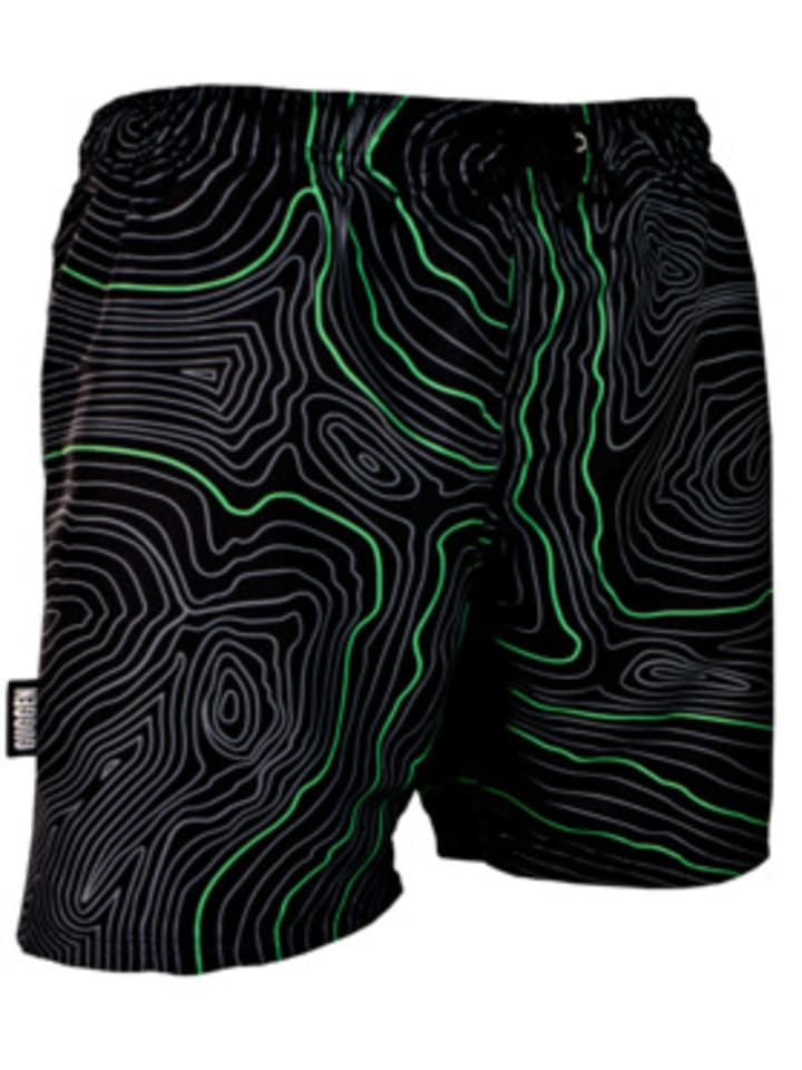 GUGGEN MOUNTAIN Badehose für Herren in grün in schwarz günstig kaufen L