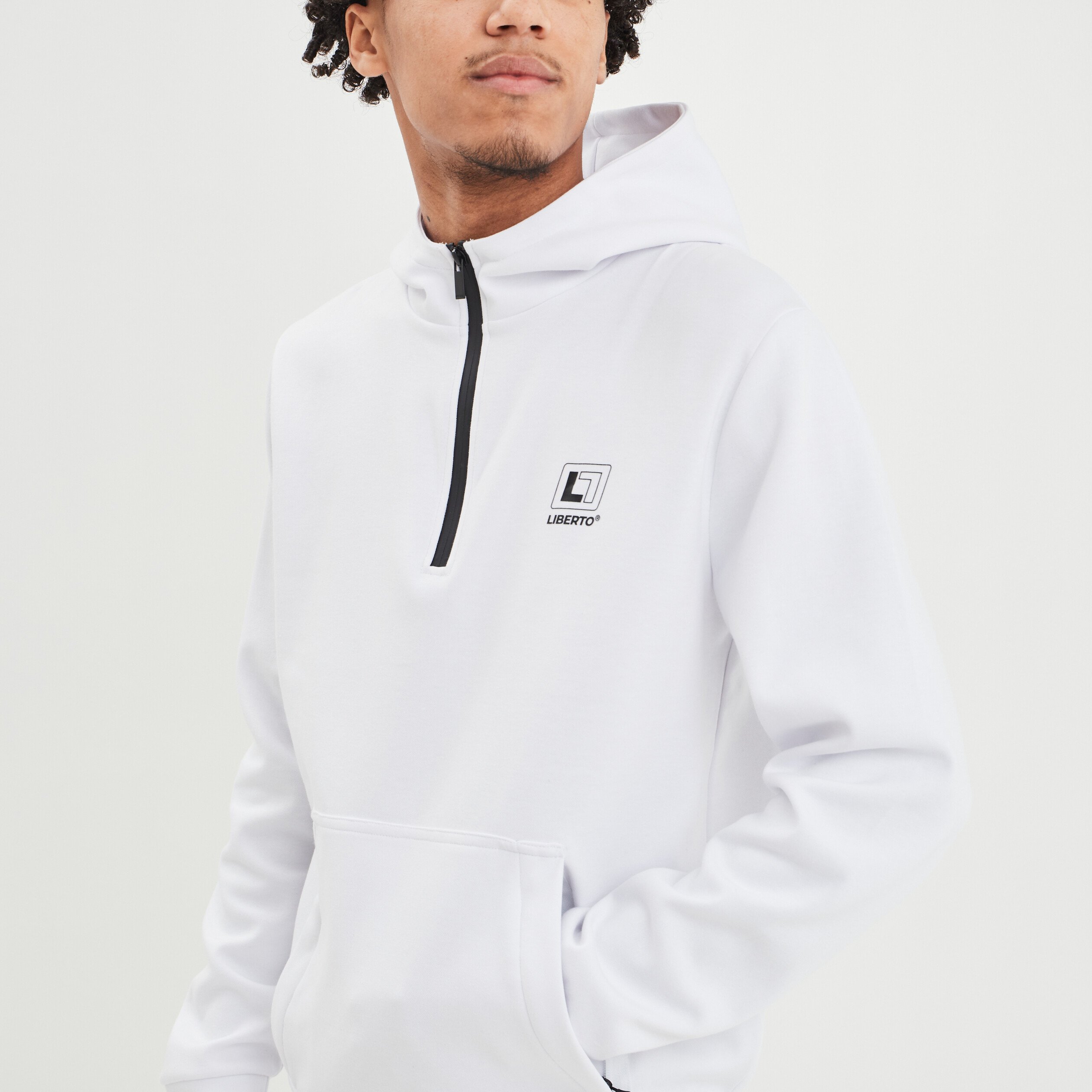 Sweat à capuche hoodie Liberto blanc homme | La Halle