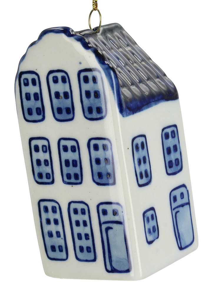 Kersten 2er-Set: Christbaumkugeln ''Canal House'' in Weiß/ Blau - (H)9 cm günstig kaufen onesize