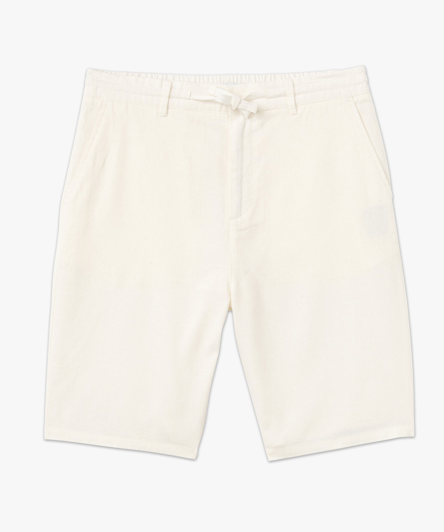 Bermuda homme coupe chino en lin mélangé ecru | GEMO