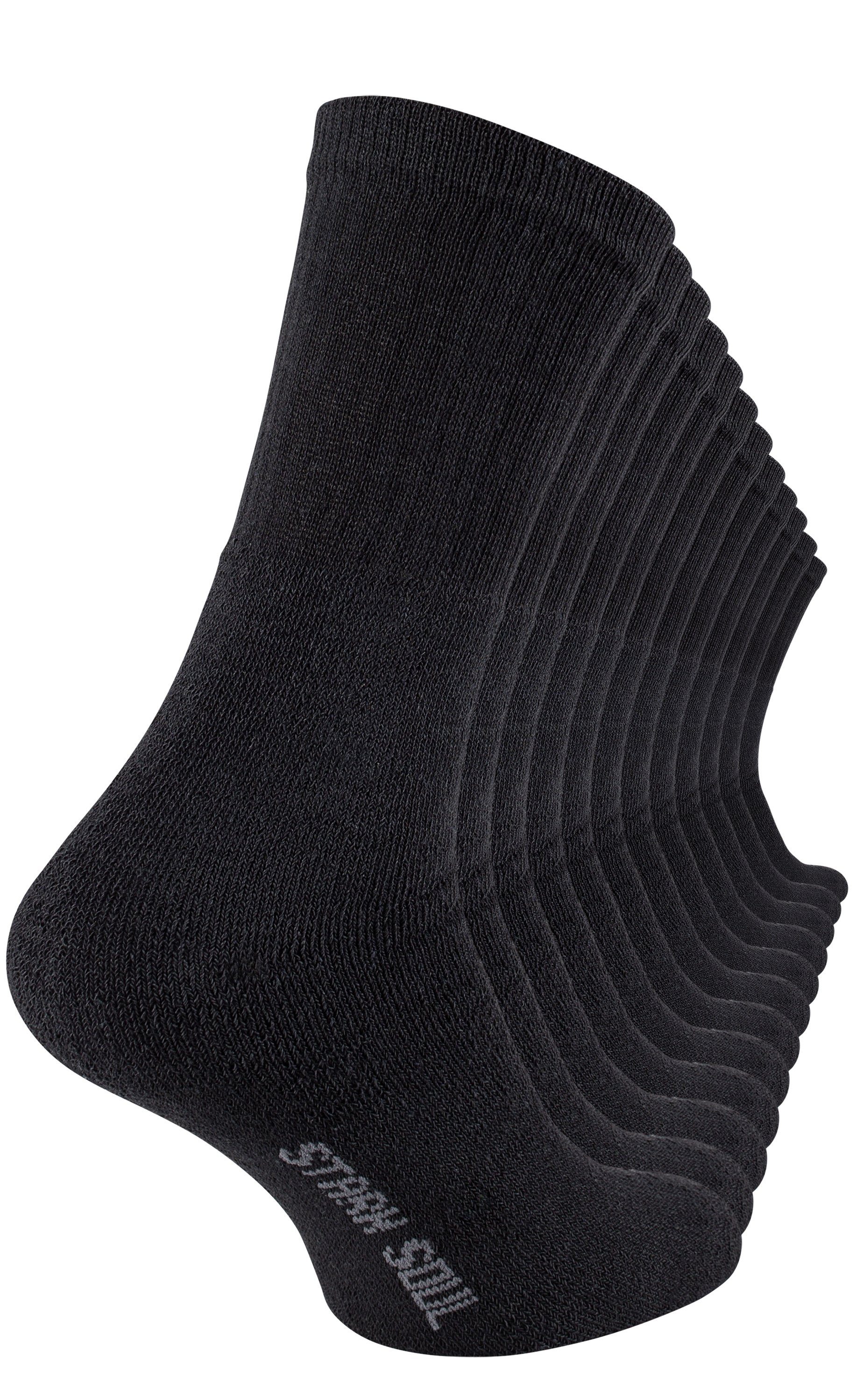Stark Soul® Tennissocken Frotteesocken (12-Paar) mit extra breitem Rippbund