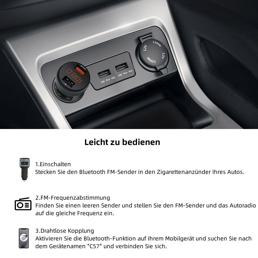 Novostella Bluetooth-Modul Zealife Bluetooth FM Transmitter QC 3.0, Packung