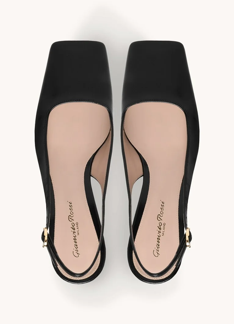 Gianvito Rossi Freeda 55 slingback in pelle verniciata