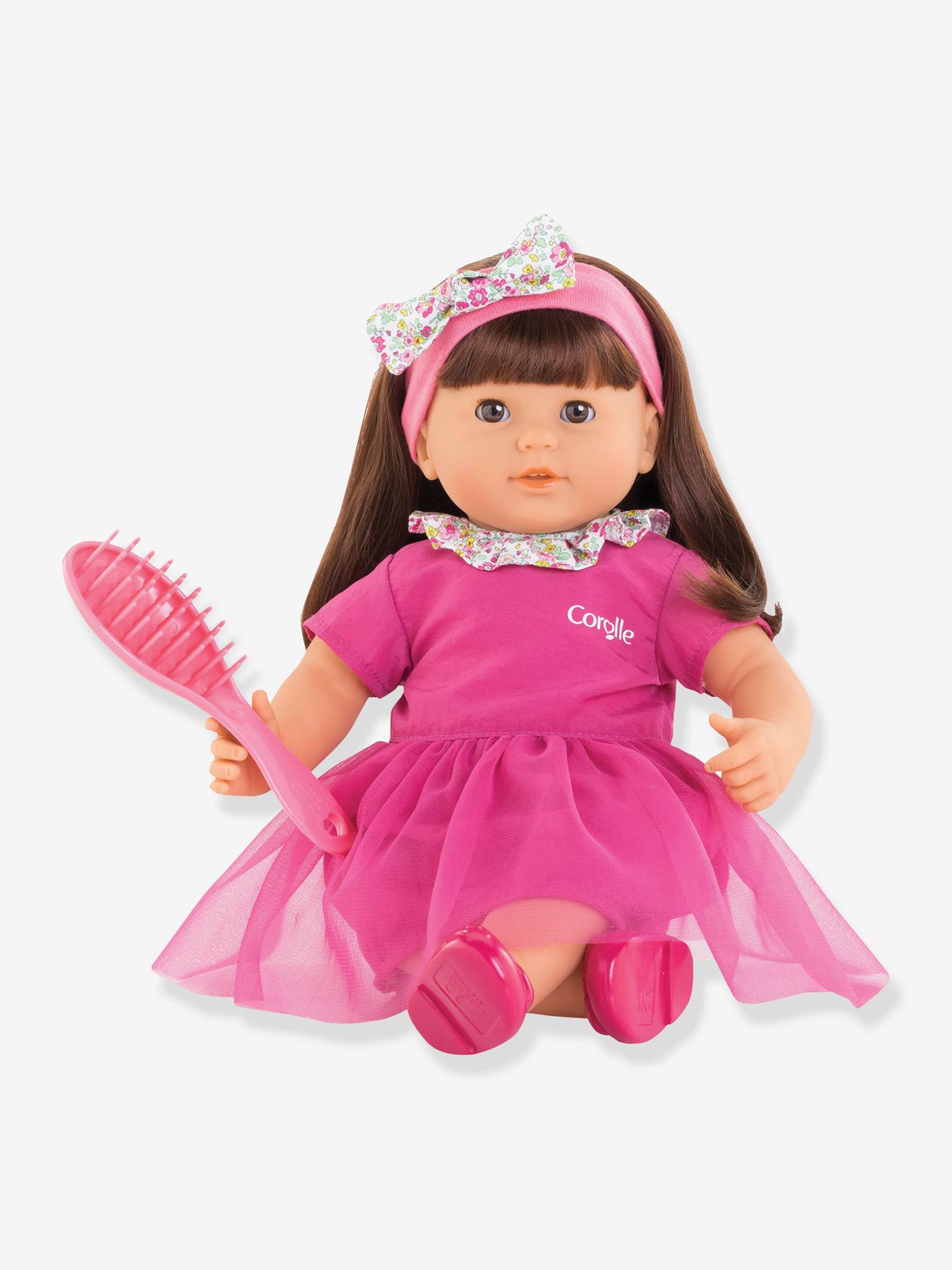 Grande poupée Alice + brosse COROLLE rose bonbon
