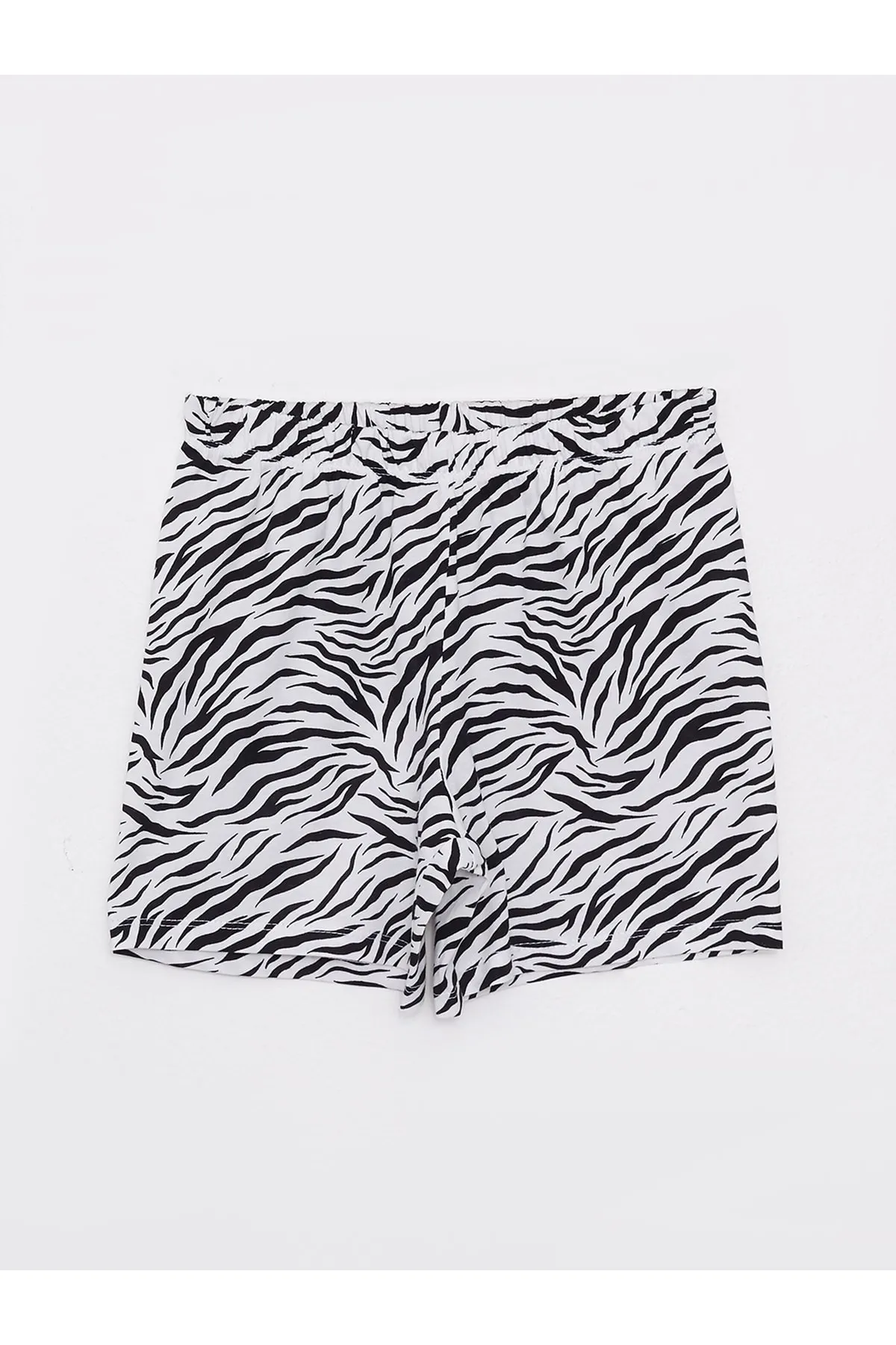 LC Waikiki  Bedrucktes kurzärmliges Mädchen-Pyjama-Set mit Rundhalsausschnitt und Shorts