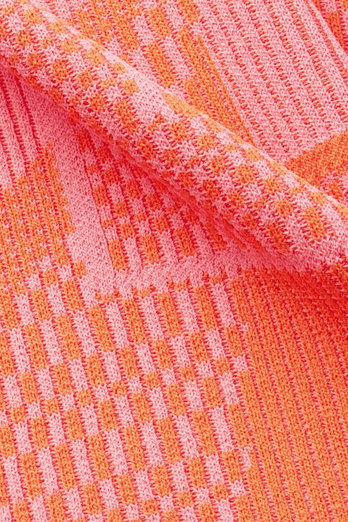 Kurzarm-Pullover aus geripptem Jacquard