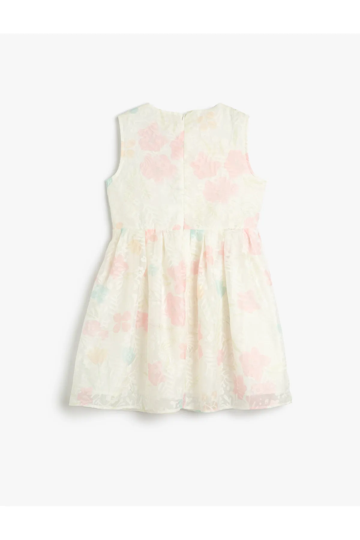 Koton  Kleid aus Tüll mit Blumenmuster, Midi-Länge, ärmellos, Rundhalsausschnitt, gefüttert