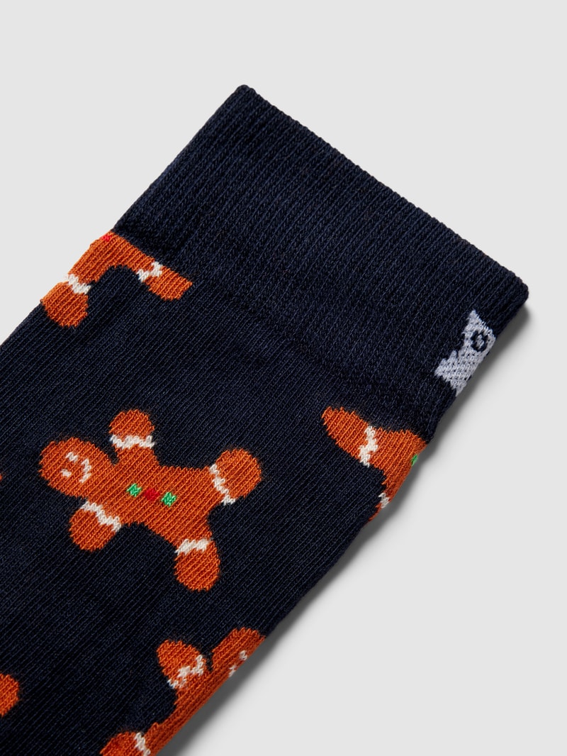 Socken mit Allover-Muster in marineblau