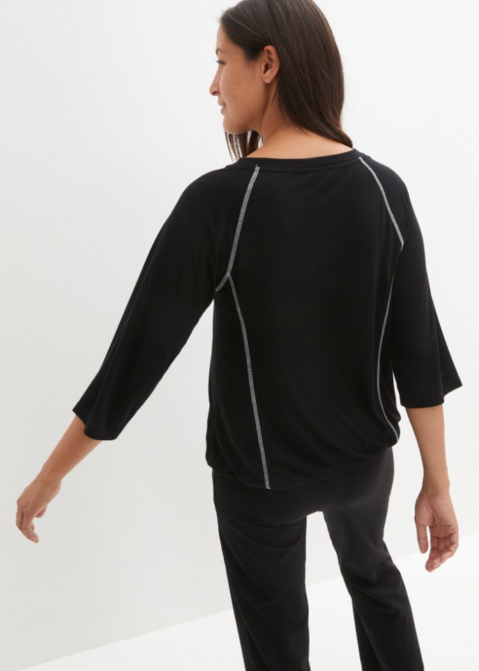 Funktions-T-Shirt mit ¾-Arm, Oversize
