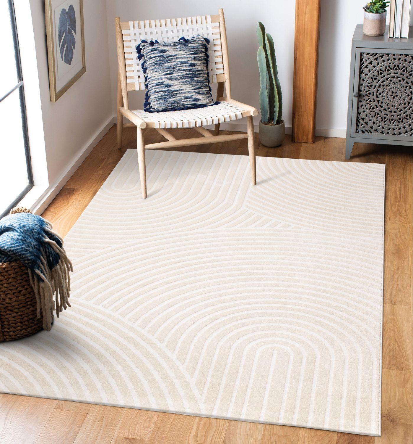 Teppich Wohnzimmer Kurzflor Schlafzimmer Esszimmer, TT Home, eckig, Höhe: 13 mm