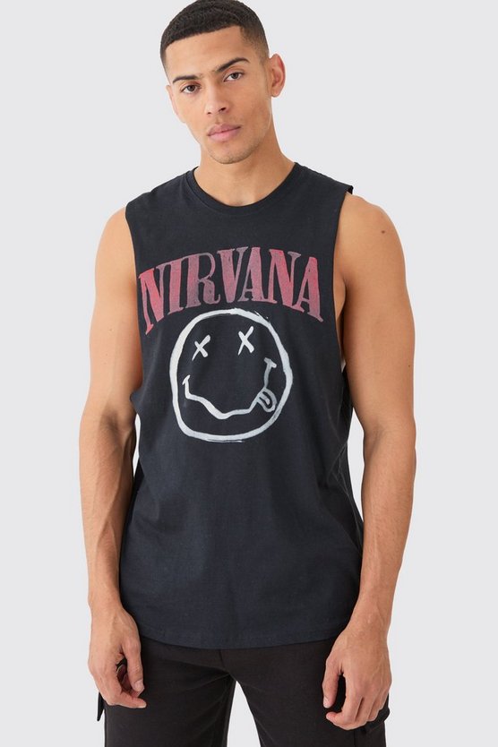 Oversize Tanktop mit Nirvana-Print