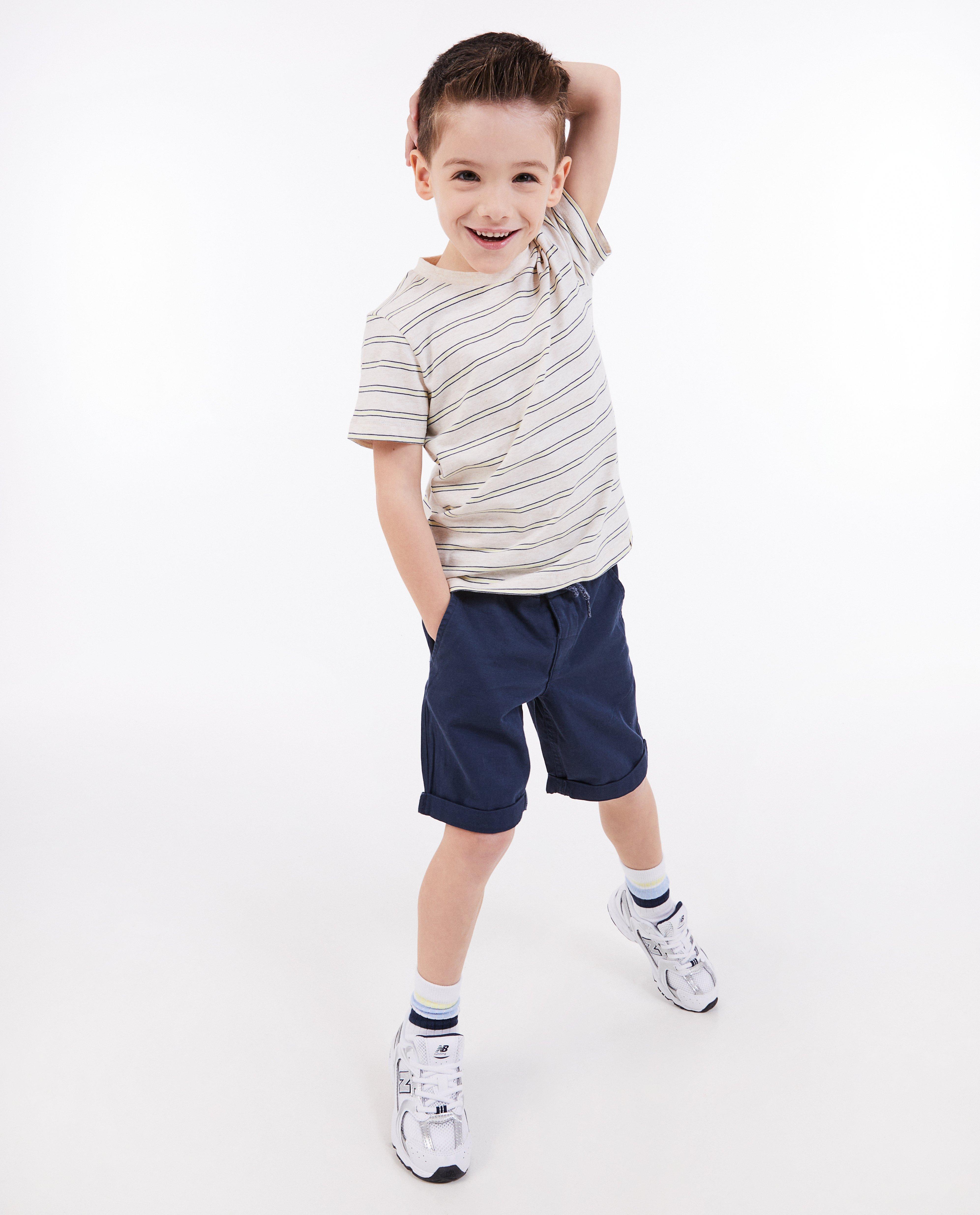 Tricou cu dungi Kidz Nation, 2-7 ani bej