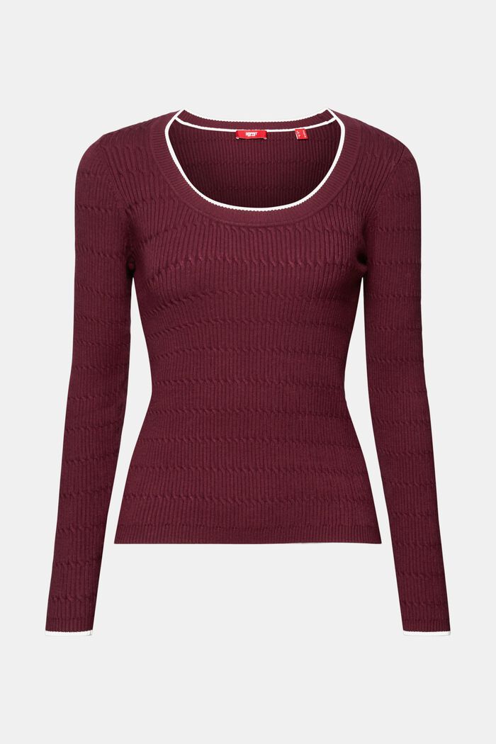 Taillierter Zopfstrickpullover