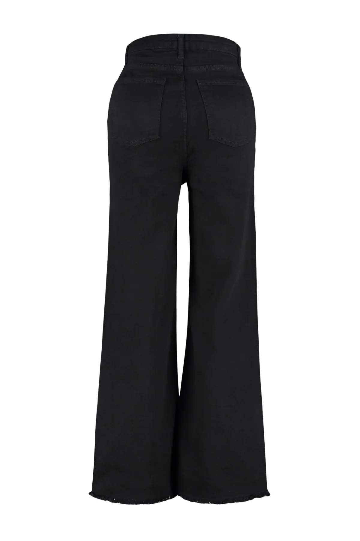 Trendyol Curve  Schwarze High-Waist-Jeans mit weitem Bein und schmutziger Spitze TBBSS23CJ00009