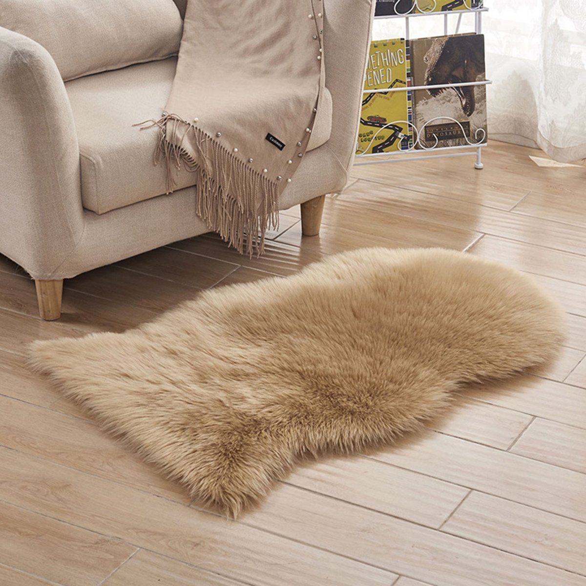Fellteppich 60cm*90cm 65cm*102cm Kunstfell-Teppiche Fellform, meeteu, 60cm*90cm, fellförmig, Kunstfell, Wohnzimmer, Schlafzimmer, Esszimmer, Kinderzimmer