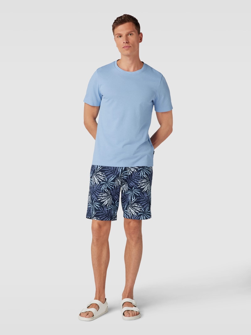 Chino-Shorts mit Allover-Print in dunkelblau