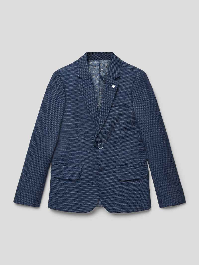 Slim Fit Sakko mit Strukturmuster in marineblau