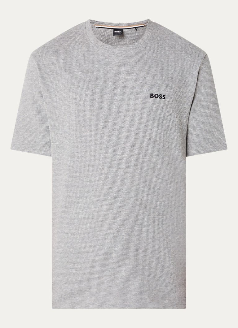 HUGO BOSS textured pajama top with logo