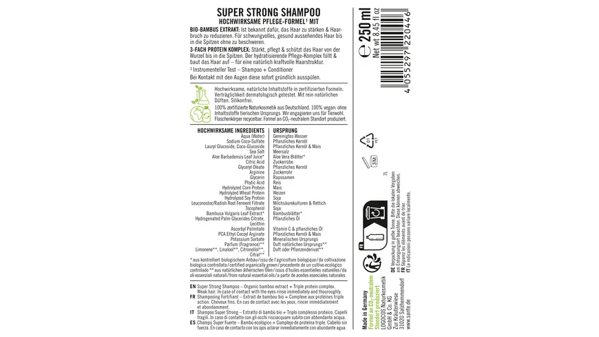 SANTE SUPER STRONG Shampoo 250 ml