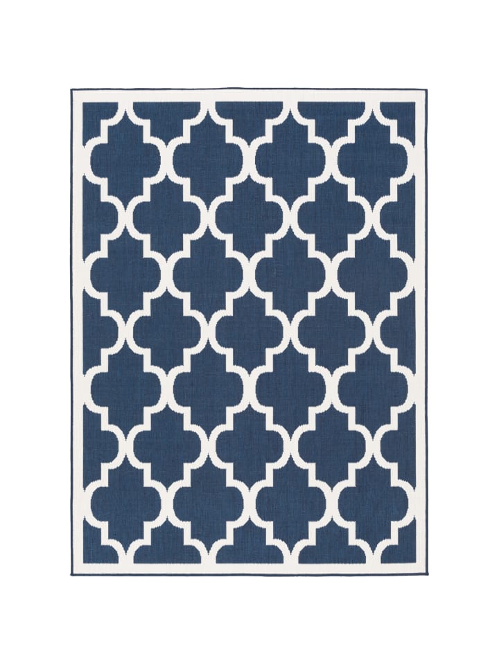 Pergamon In- und Outdoor Teppich Beidseitig Cape Cod Fliesenoptik in Blau günstig kaufen