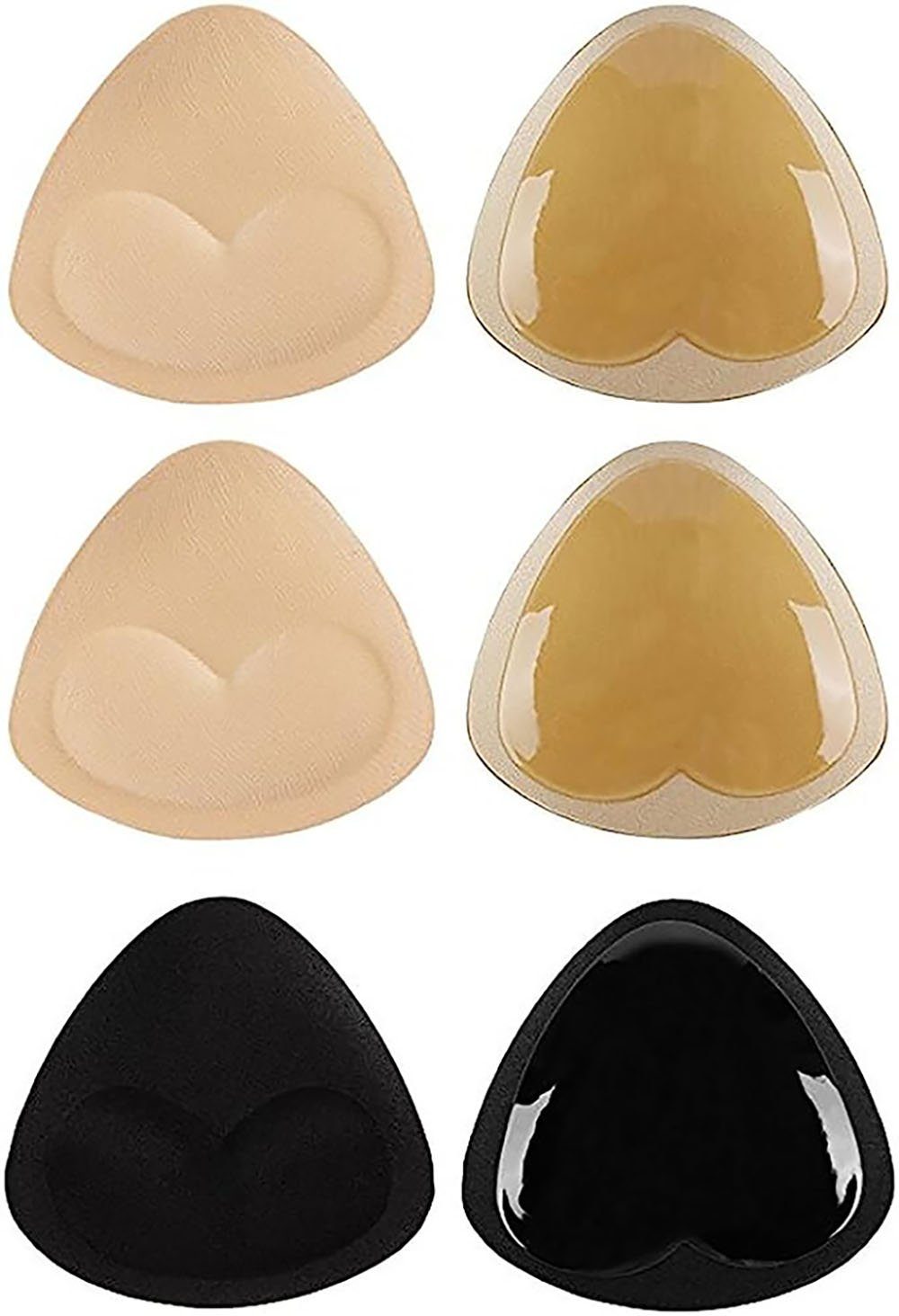 DRSEON BH-Einlagen 3 Paar BH Pads Selbstklebende Einsätze Abnehmbare (3 Paar)