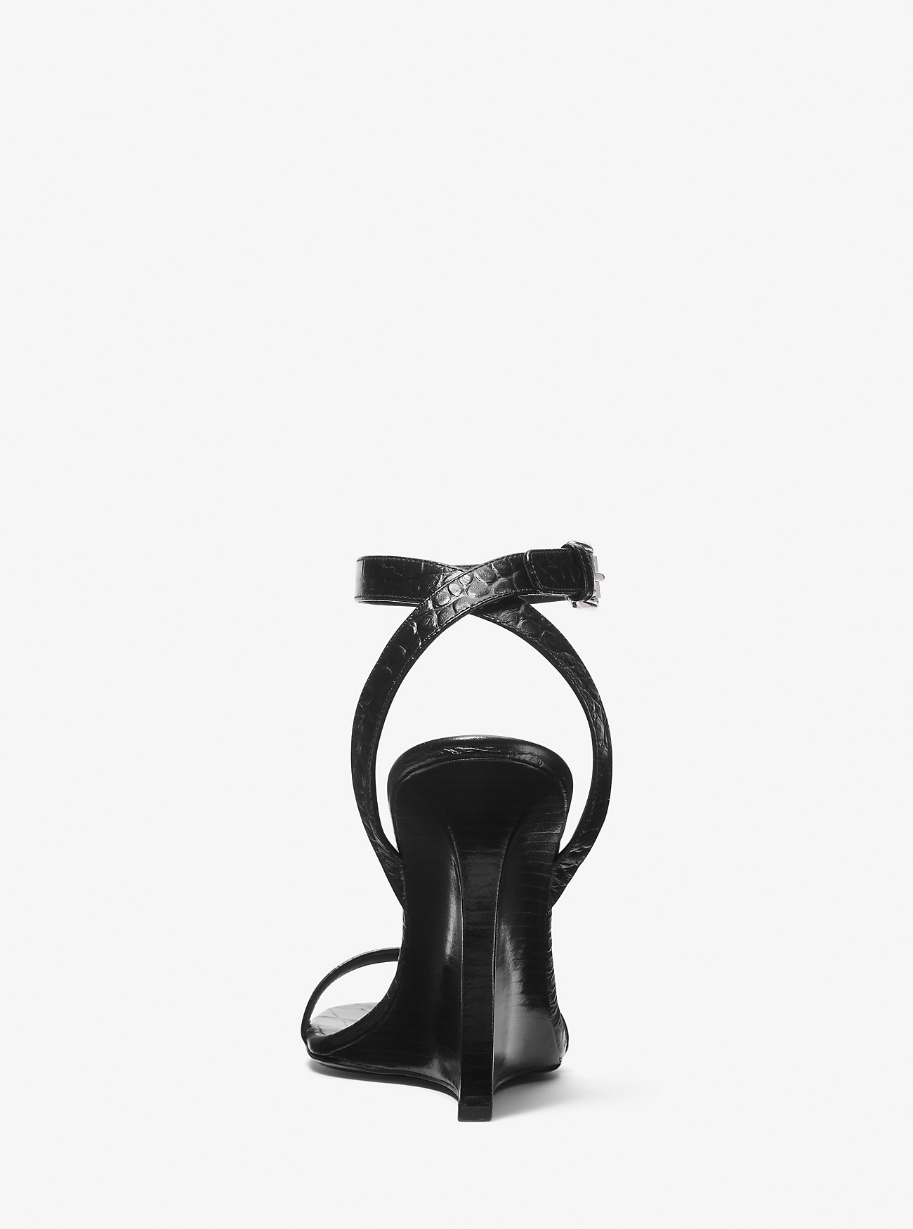 Claudia Crocodile Preget Skinnkile Sandal - SVART
