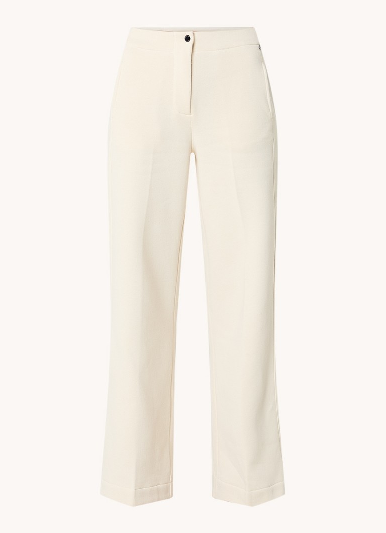 River Woods high-waisted loose-fit trousers in organic cotton blend with side pockets